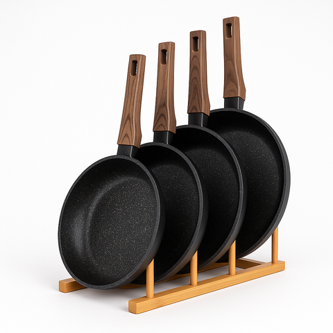 LÉGENDE Pfanne | Set mit Bambus Pfannen Display