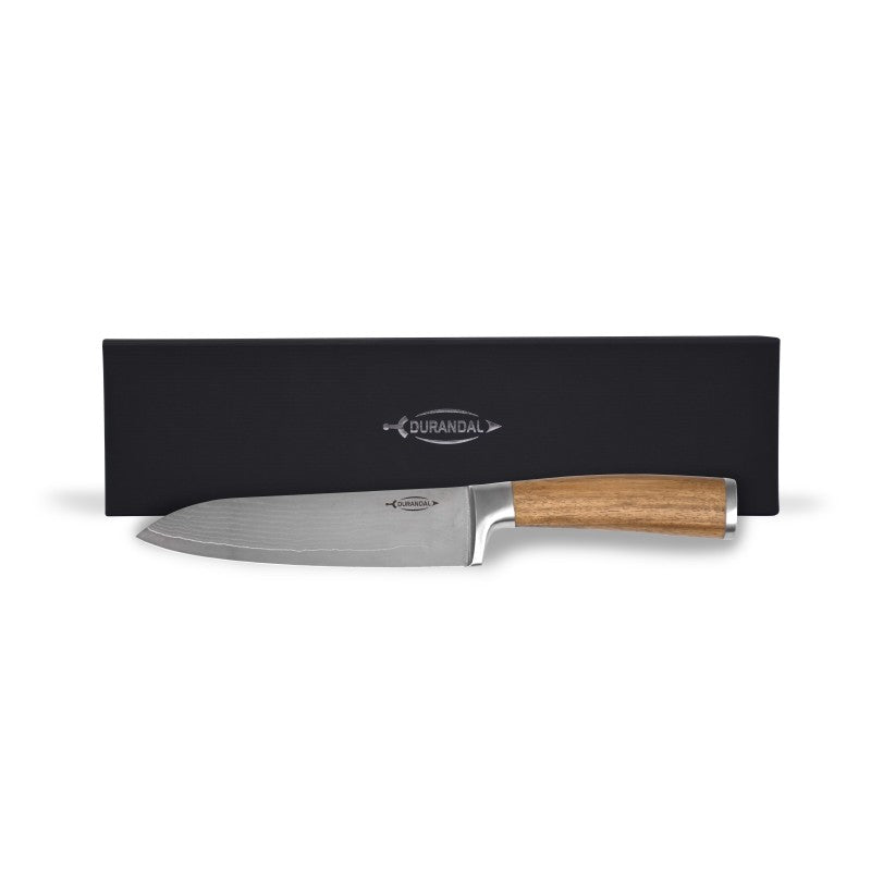 LÉGENDE Damast-Messer Santoku | Damastmesser | Premium Küchenmesser | 16,8 cm